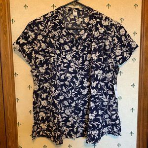 🌼NWT Floral Banded-Collar Button-Front Shirt